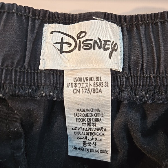 Disney Skeleton Symphony Dance L Cropped Drawstring Sweatpants Gray Bleach Dye - Picture 9 of 13